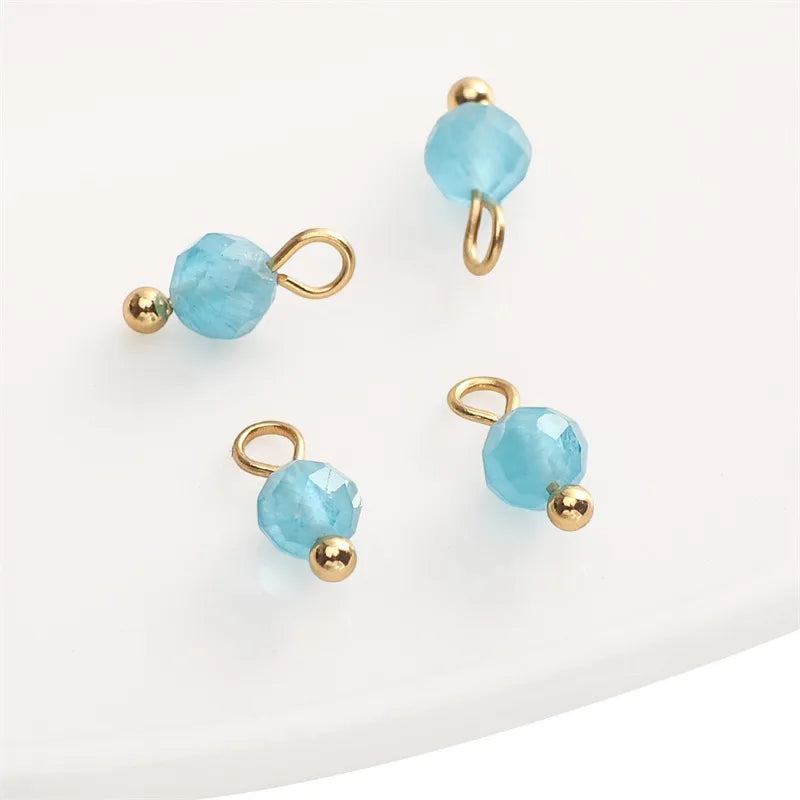 Handmade Natural Stone Pendant Beads Small Drop Earrings Bracelet Necklace Weaving Material Accessories Simple Style Jewelry