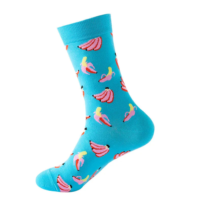 Unisex Cute Modern Style Pineapple Watermelon Banana Cotton Ankle Socks A Pair