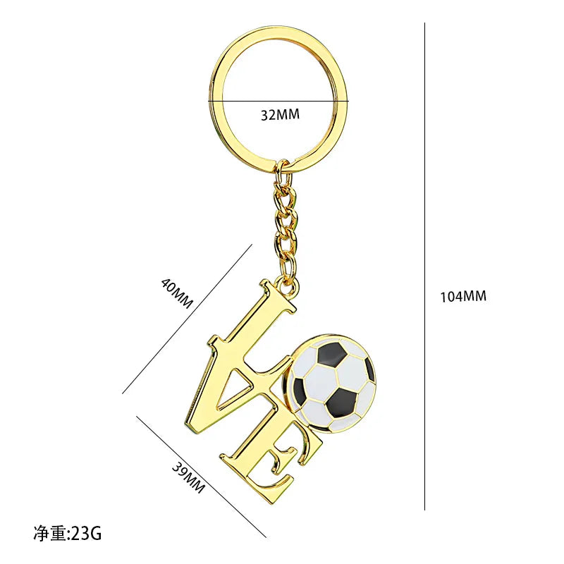 fashion football alloy unisex keychain 1 piece
