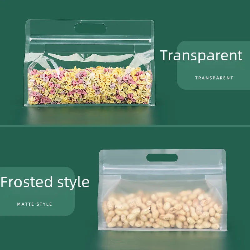 Thickened frosted transparent self-supporting packaging bag candy scented tea rice self-sealing bag cat food bait eight-sided sealing bag wholesale