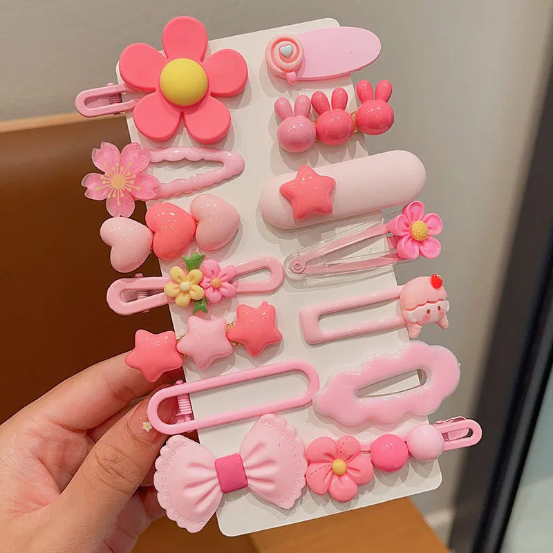 New Children's Candy Color Sweet Hairpin Cute Flower Bangs Side Clip Baby's Hair Breaking Hairpin Hair Accessories