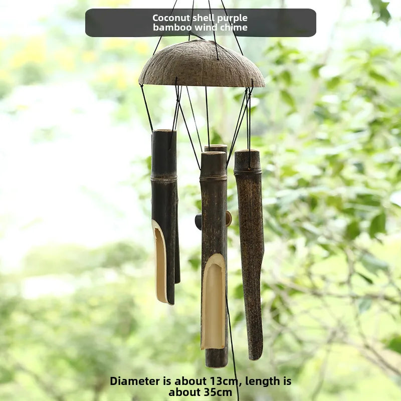 Creative Features Bamboo Wind Bell Hanging Ornaments Bamboo Bell Decoration Feng Shui Gift Bamboo Tube Wind Bell