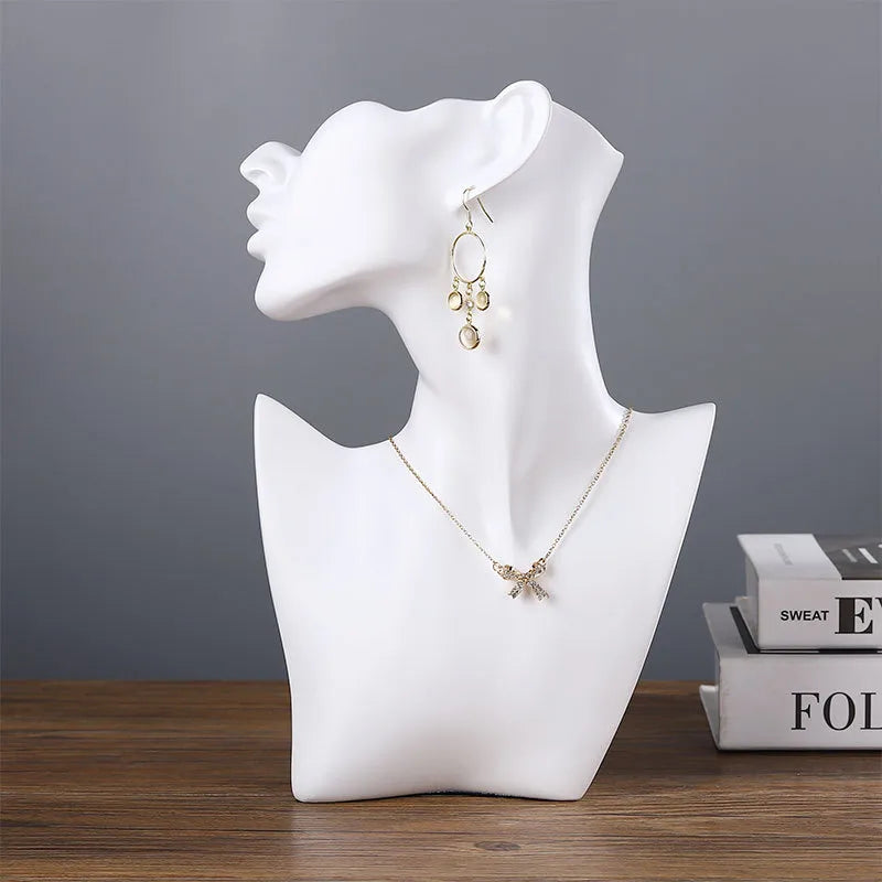 elegant portrait resin jewelry display bust