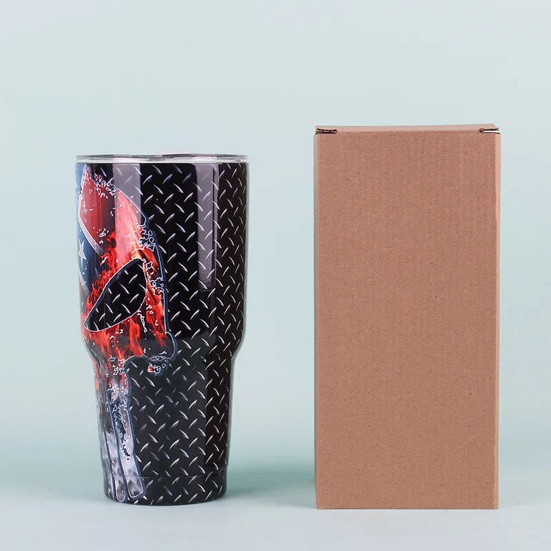 Outdoor Starry Sky Car Stainless Steel Beer Steins,  Paint Transfer 30Oz Cup, Vacuum Large Ice Cup, Printable Logo