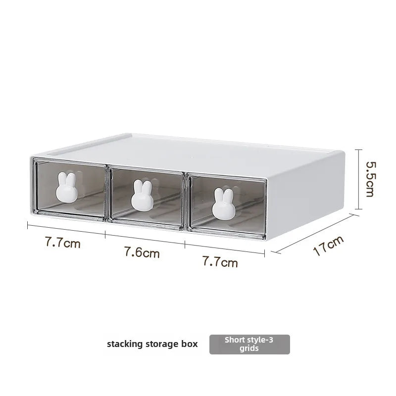 Dopamine Desktop Overlay Storage Cabinet Drawer Student Desk Stationery Storage Box Rubber Belt Hairpin Jewelry Fit Box