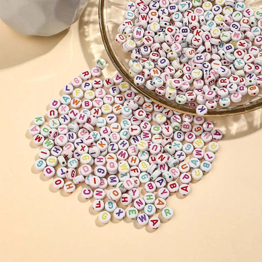 1 Set Diameter 7 mm Arylic Round Letter Jewelry Accessories