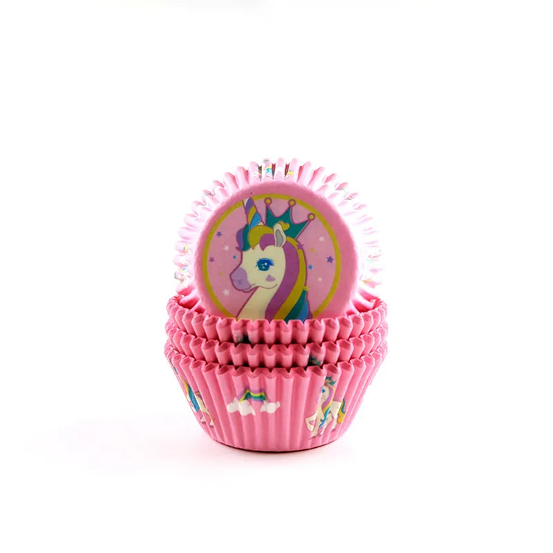 Simple Style Rainbow Heart Shape Solid Color Anti-oil paper Bakeware cake cups