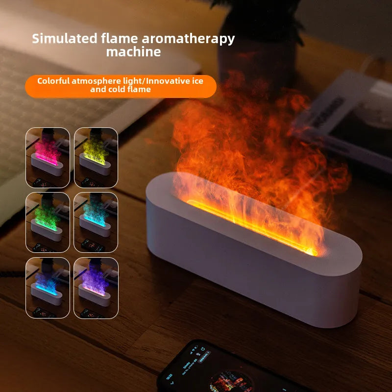 colorful 3d simulation flame aromatherapy Machine usb home office atmosphere air humidifying flame humidifier