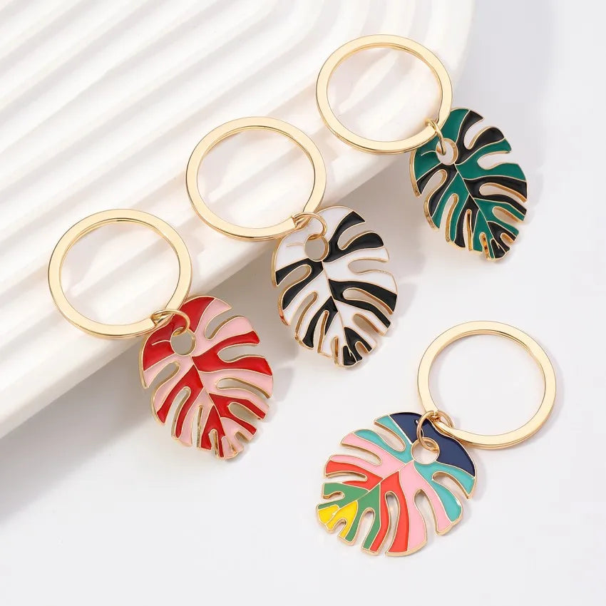 Bohemian Leaves Metal Unisex Bag Pendant Keychain