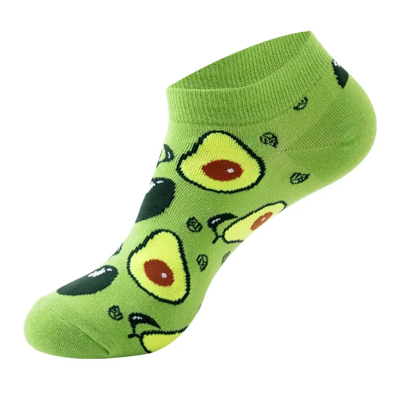 Unisex Cute Modern Style Fruit Strawberry Watermelon Cotton Ankle Socks A Pair