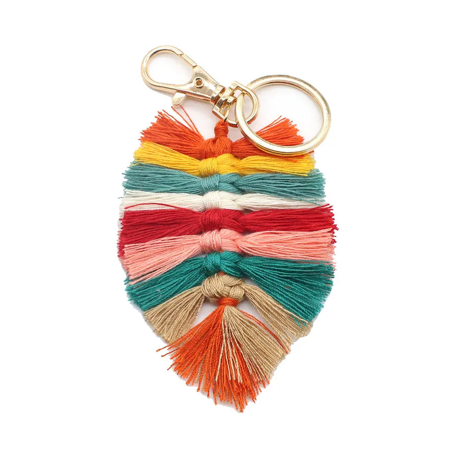fashion leaves cotton unisex bag pendant keychain 1 piece