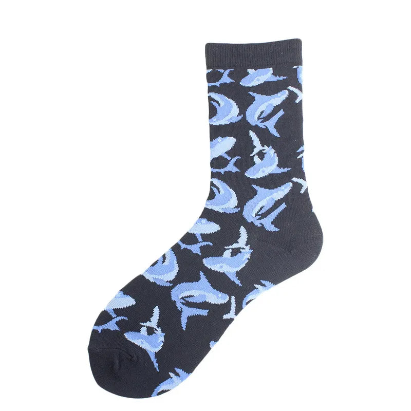 men's casual letter cotton polyester cotton crew socks a pair
