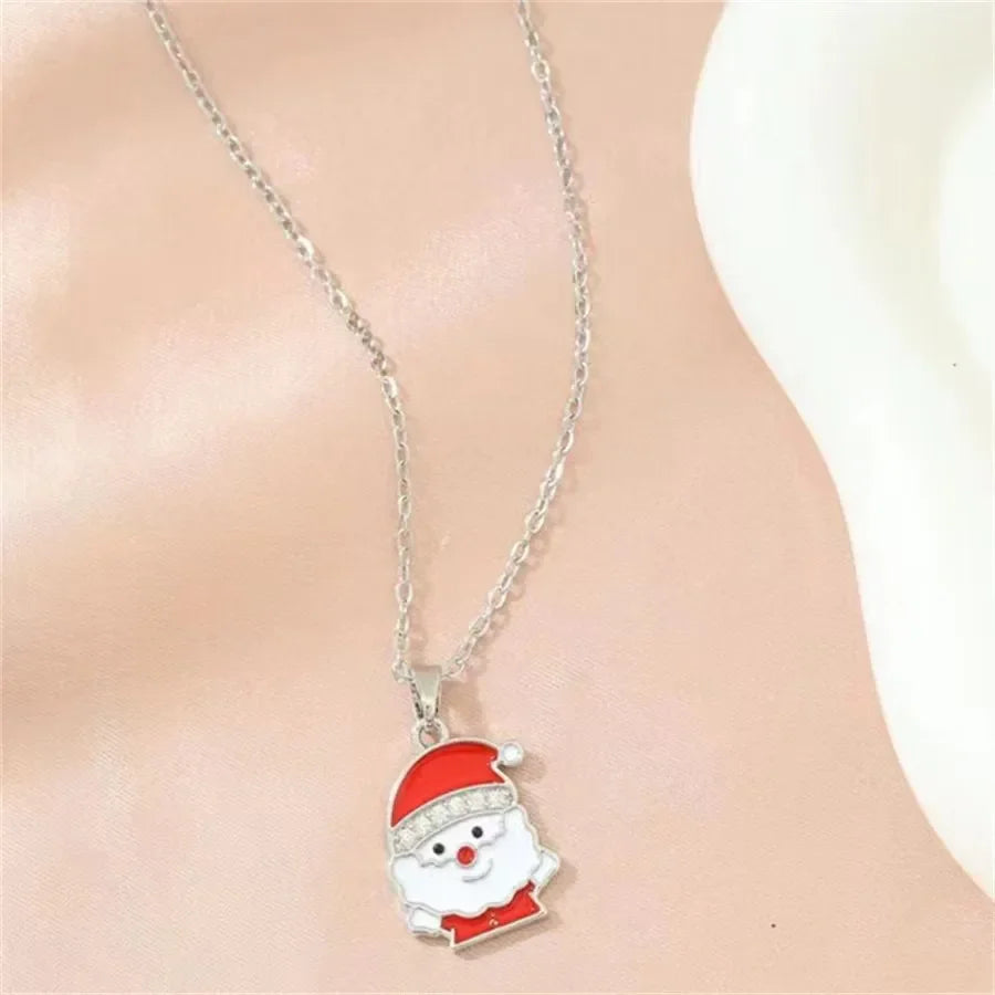 Titanium Steel Zirconia Pendant Necklace Women's Fashionable Versatile Micro-Set  Christmas Series