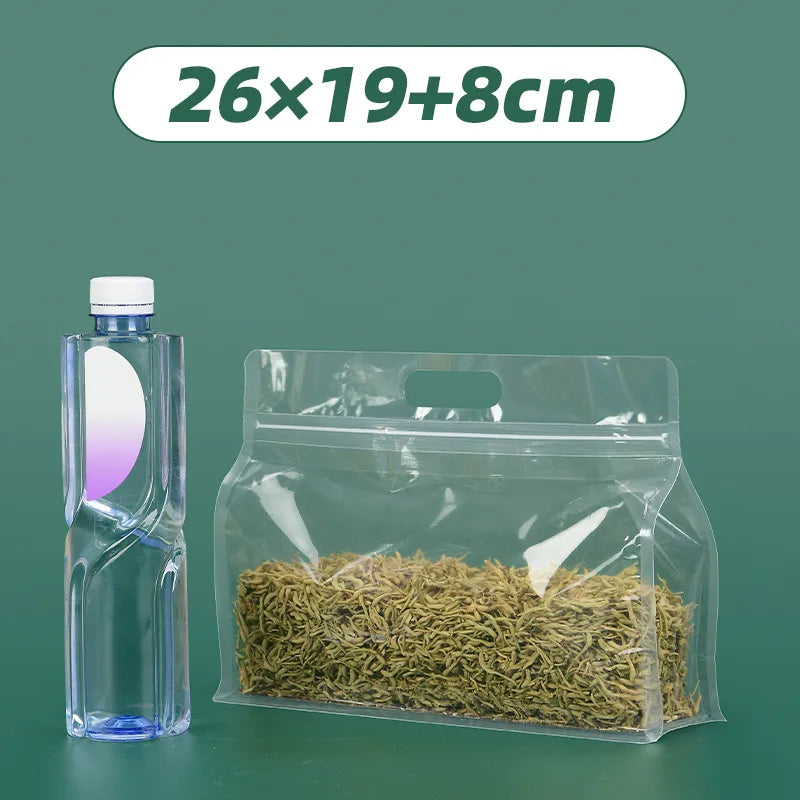 Thickened frosted transparent self-supporting packaging bag candy scented tea rice self-sealing bag cat food bait eight-sided sealing bag wholesale