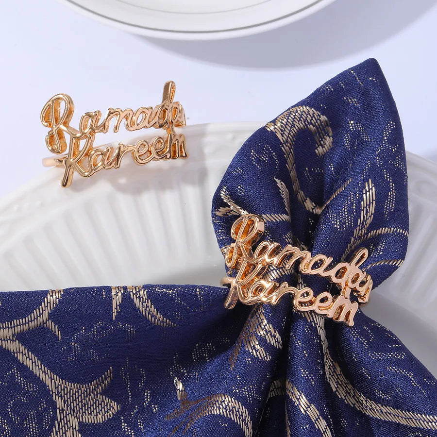 Middle East Festival Auspicious Alloy Letter Napkin Ring Napkin Ring Western Restaurant Napkin Buckle Hotel Wedding Decoration