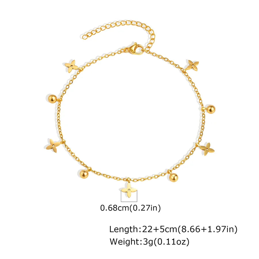 Wholesale Jewelry Simple Style Cross Crown 201 Stainless Steel Anklet