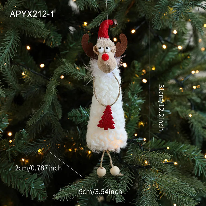 Bestselling Plush Christmas Decoration Red Snowman Christmas Tree Ornament Desktop Display Modern Artistic Festive Decor