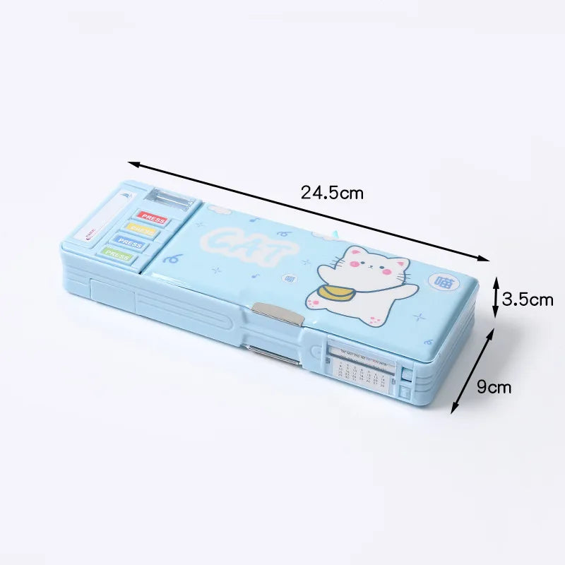 primary school students' multi-functional large-capacity double-layer stationery box