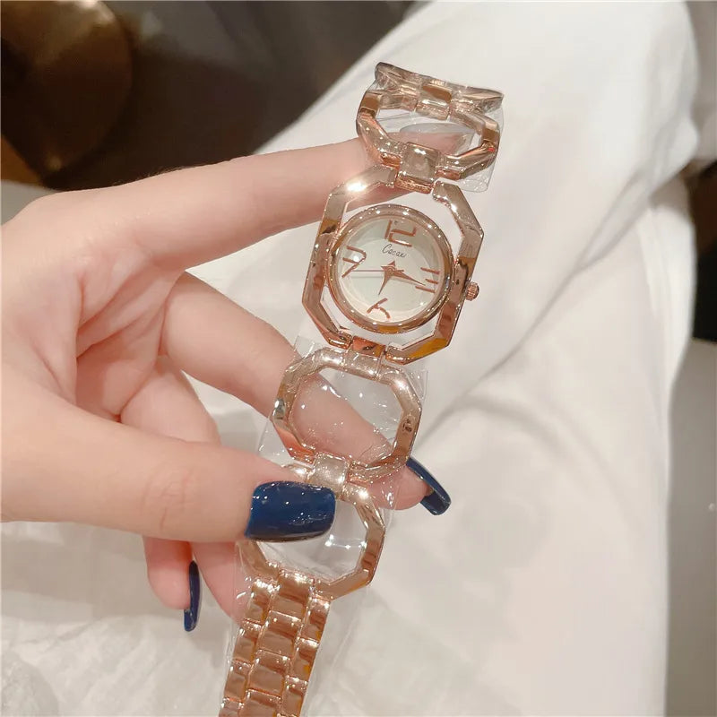 Retro Classic Style Solid Color Jewelry Buckle Quartz Watch