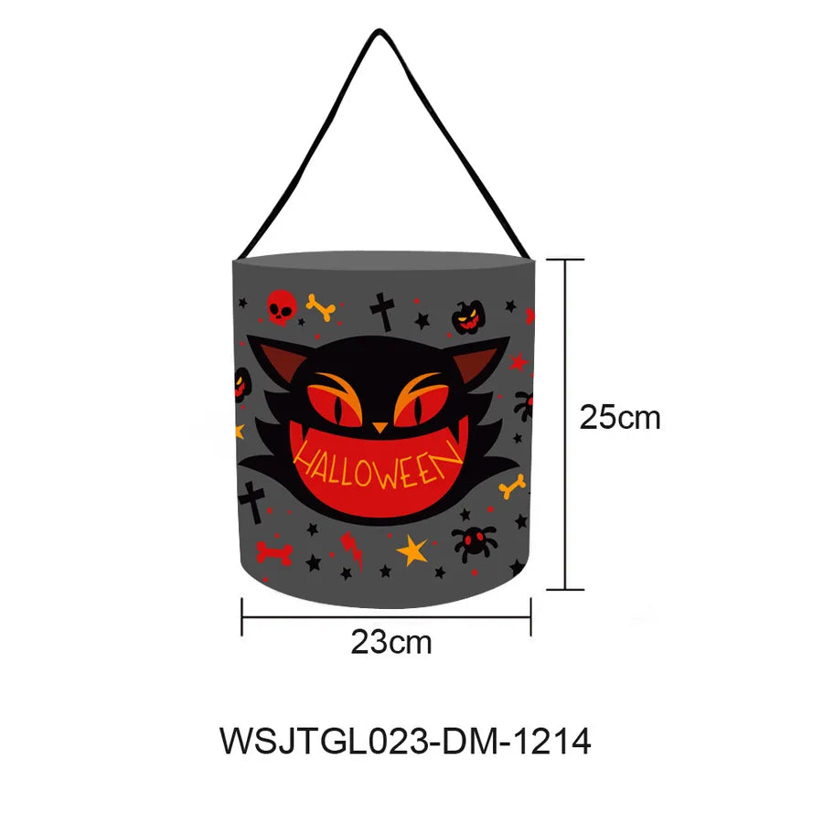 Halloween Candy Bag Pumpkin Shaped Sweet Treat Bag Decoration Arrangement Props Cloth Material Sewing Craft Party Supplies