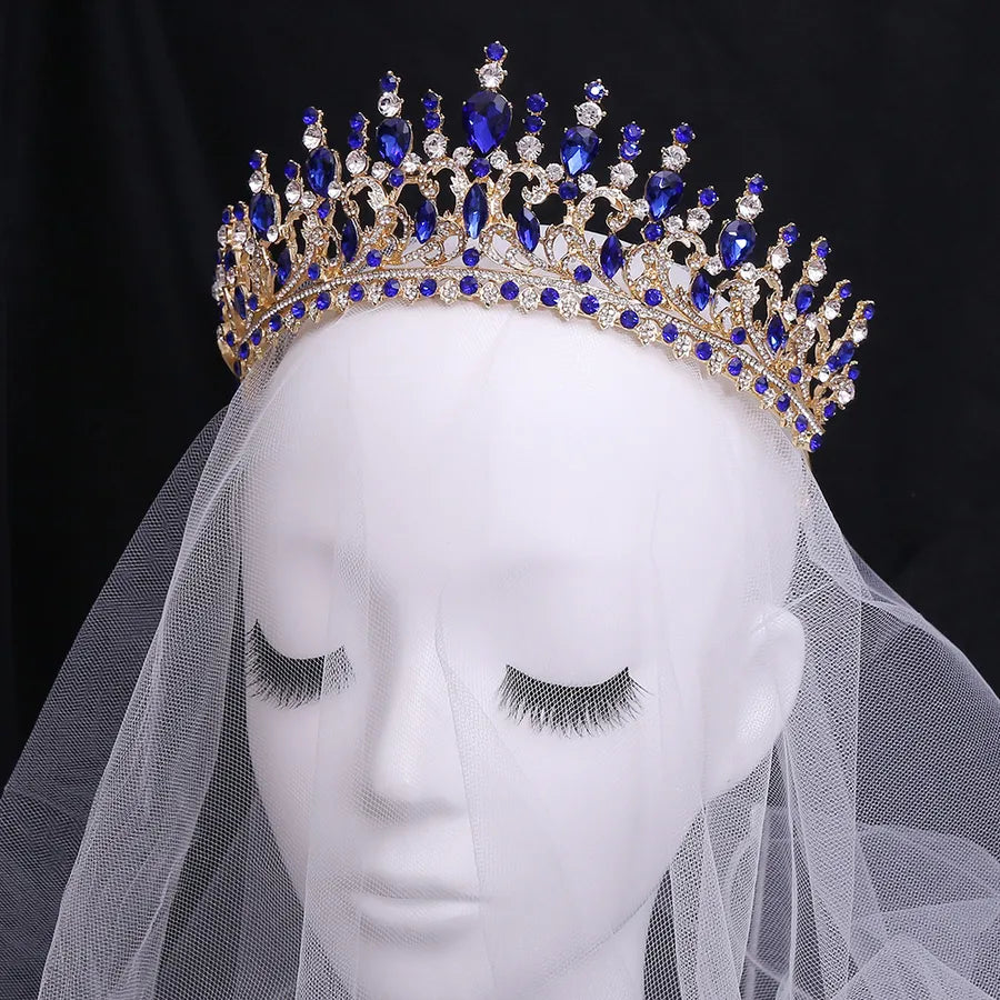 H1349  Bestselling Forest System Hair Accessories Headband Leaf Embedded Crystal Baroque Wedding Bride Vintage Crown