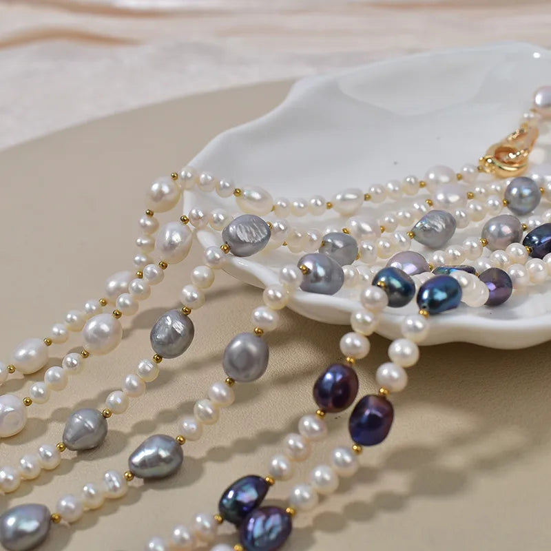 Handmade Long Natural Freshwater Pearl Necklace For Women Sweater Chain Elegant High-End Accessory Suitable For Autumn Winter