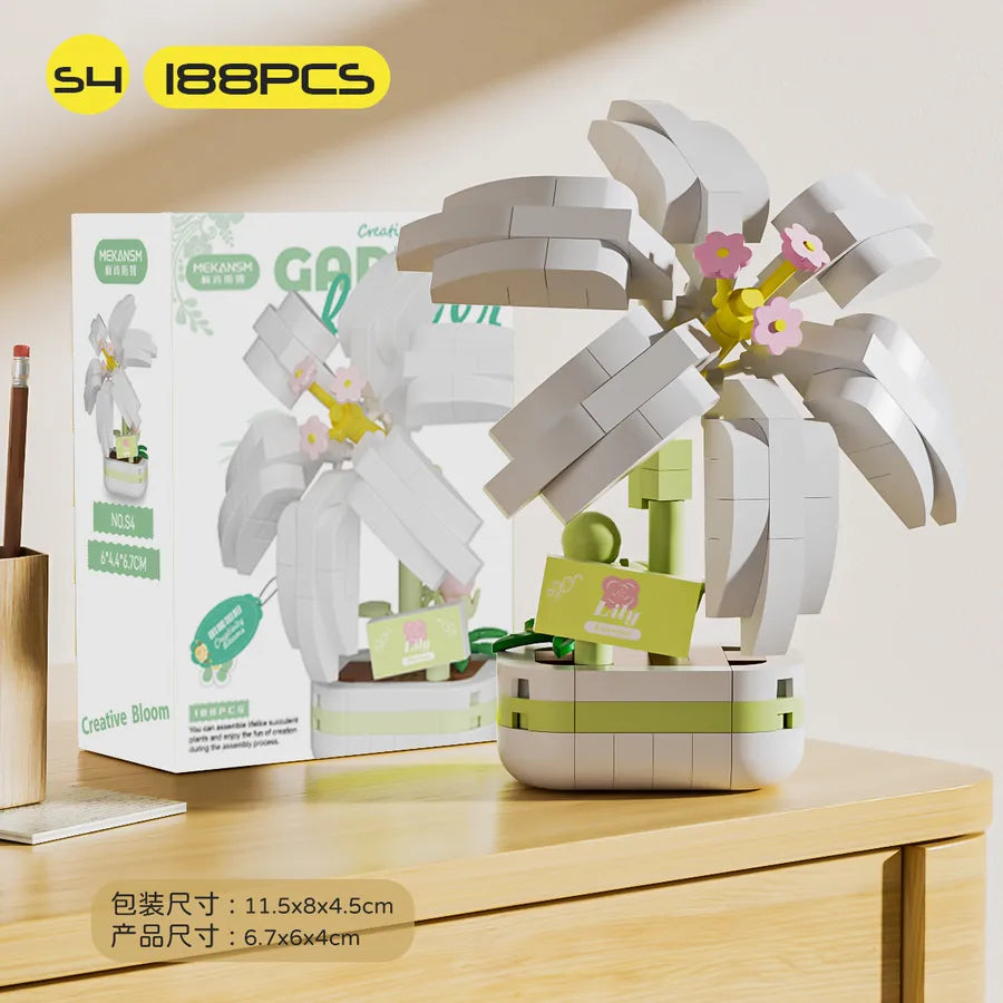 Kids(7-16Years) Flower Plastic Building Toys