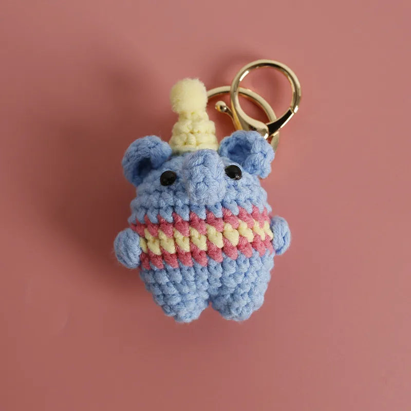 1 Piece Cute Animal yarn Bag Pendant Keychain