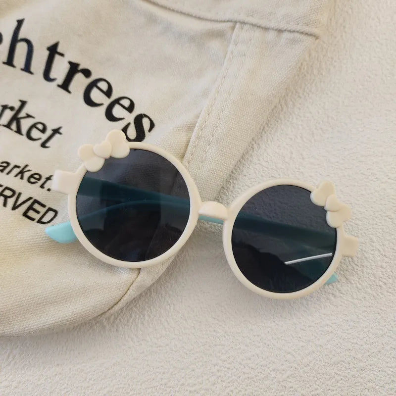 Sweet Simple Style Solid Color Resin Round Frame Full Frame Kids Sunglasses