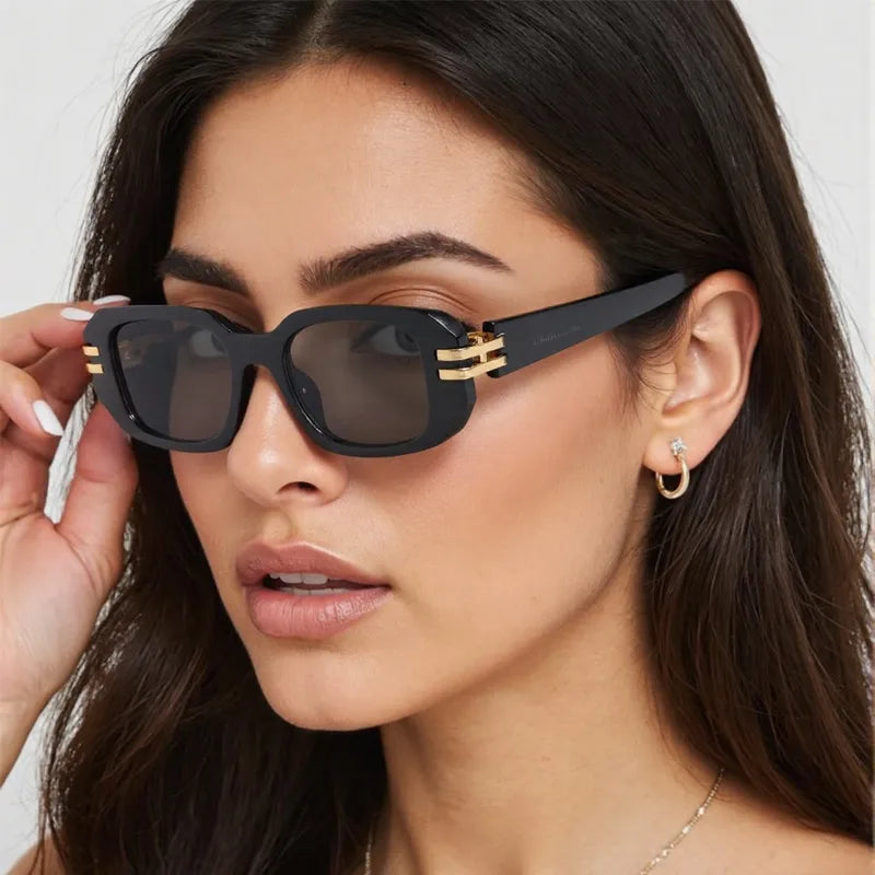 Retro Fashion Trend Streetwear Solid Color Pc Square Full Frame Women's Sunglasses