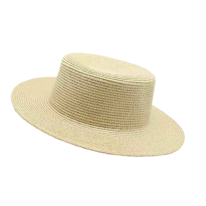 Women's Hawaiian Tropical Shell Flat Eaves Straw Hat