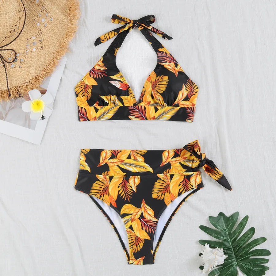 Women's Waves 2 Pieces Set Bikinis Swimwear