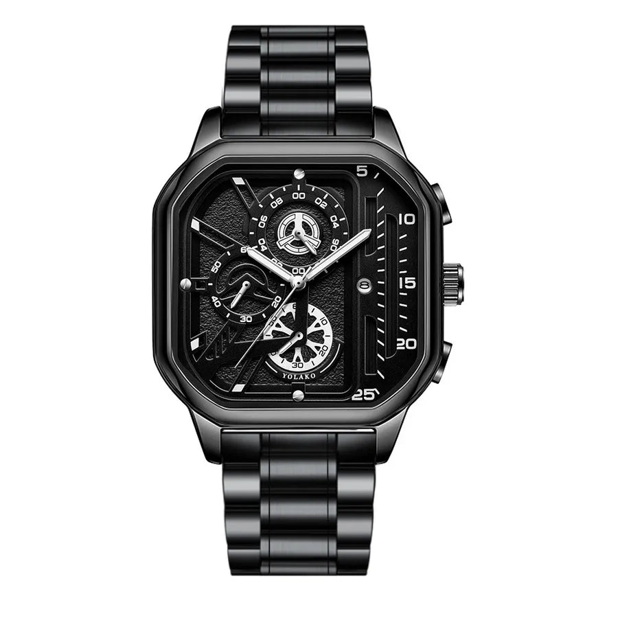 Business Geometric Double Side Snaps Quartz Men's Watches