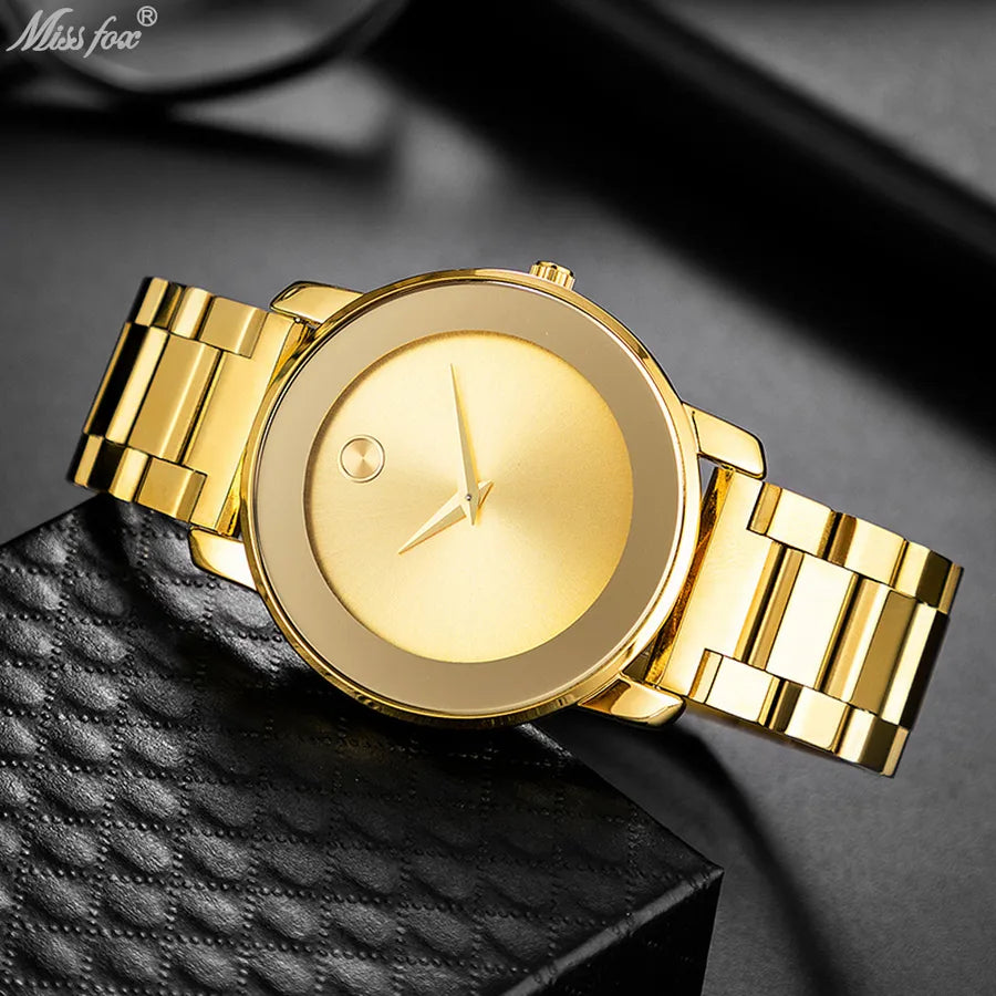 Fashion Geometric Butterfly Double Snap Quartz Men's Watches