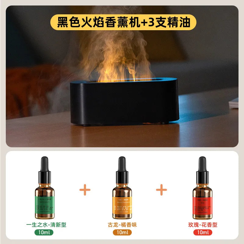 colorful 3d simulation flame aromatherapy Machine usb home office atmosphere air humidifying flame humidifier