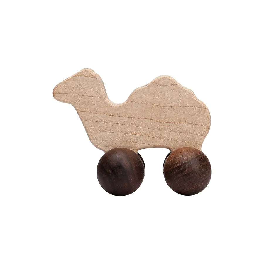 Walnut Wooden Mini Color Car Children's Early Education Educational Building Blocks Toys Baby Cart