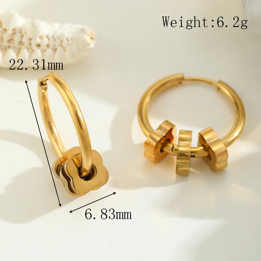 1 Pair Casual Elegant Cute Geometric Star Heart Shape Plating 304 Stainless Steel 18K Gold Plated Earrings