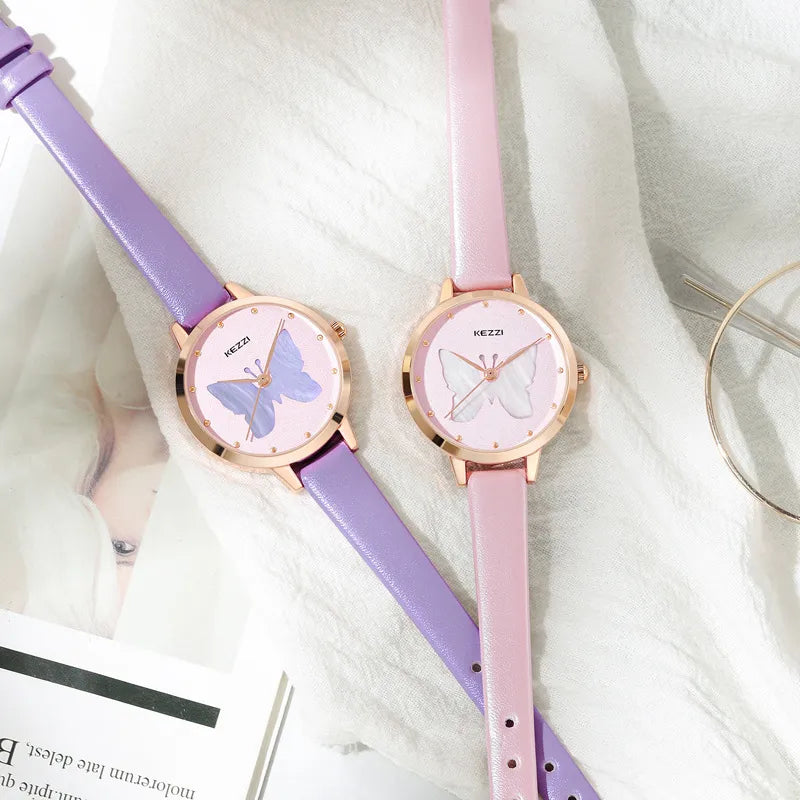 Casual Butterfly Buckle Quartz Watch Women's Watches