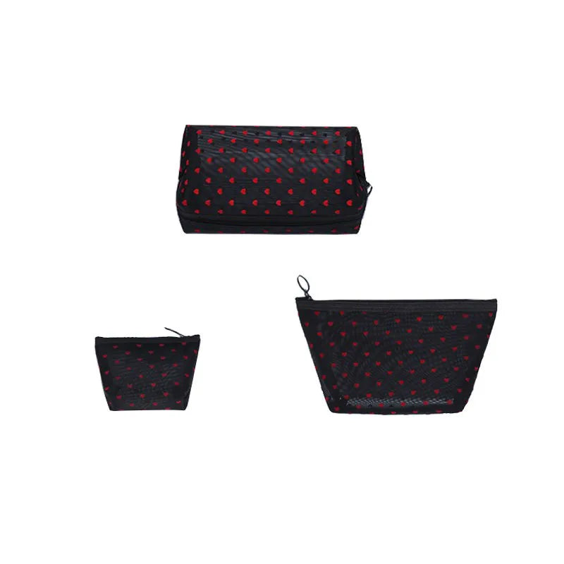 women's small all seasons nylon heart shape fashion square zipper cosmetic bag