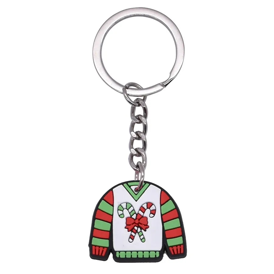 Cartoon Style Cartoon Character Christmas Hat Christmas Socks PVC Metal Christmas Women's Bag Pendant Keychain