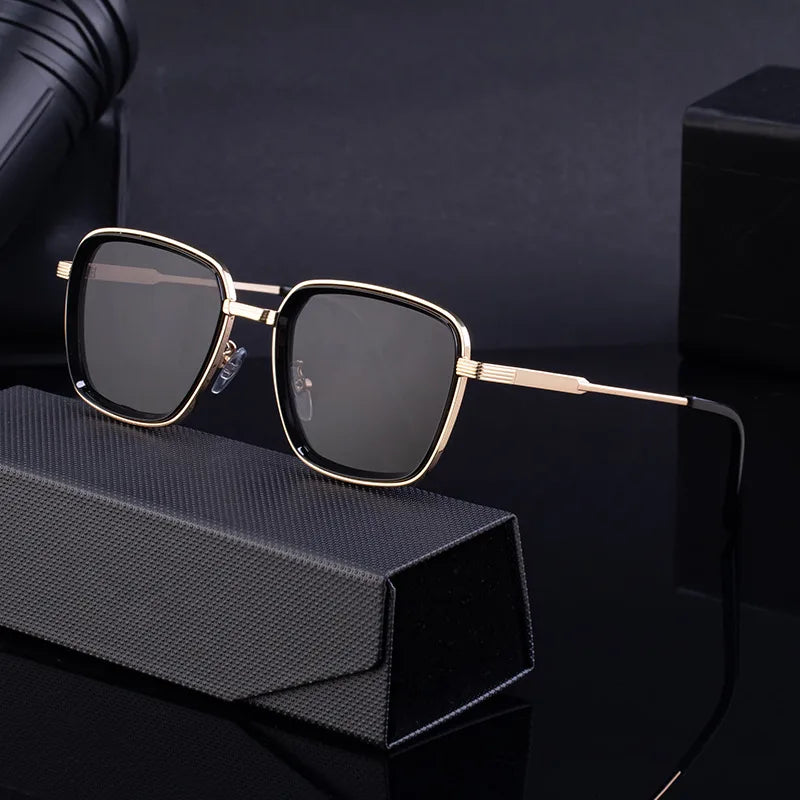 Casual Streetwear Solid Color Pc Square Full Frame Men's Sunglasses