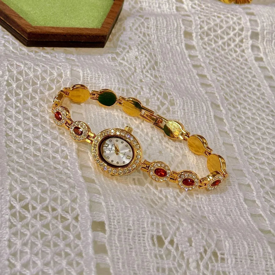 Shiny Oval Jewelry Buckle Quartz Watch Women's Watches