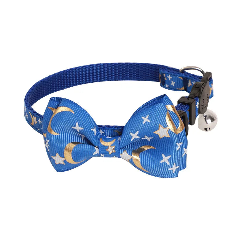 casual classic style polyester bow knot pet collar