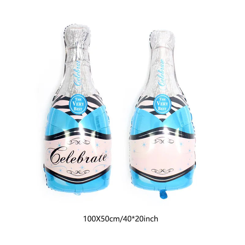 cute exaggerated romantic beer wine glass wine bottle aluminum film party birthday festival balloons