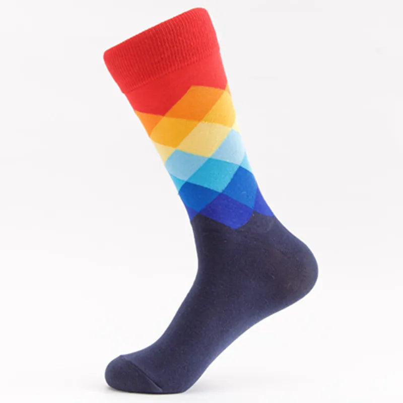 Men'S Sports Printing Nylon Cotton Jacquard Crew Socks
