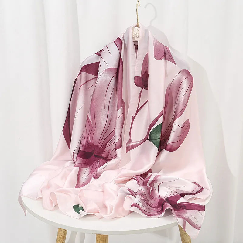 women's lady flower cloud brocade printing scarf