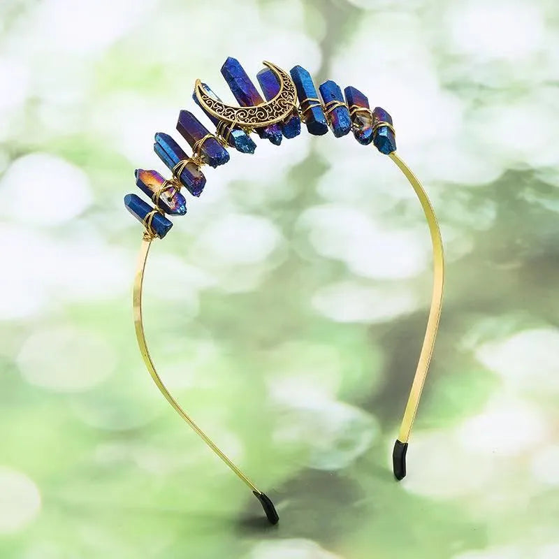 Handmade Pastoral Women's Solid Color Gem Hair Band