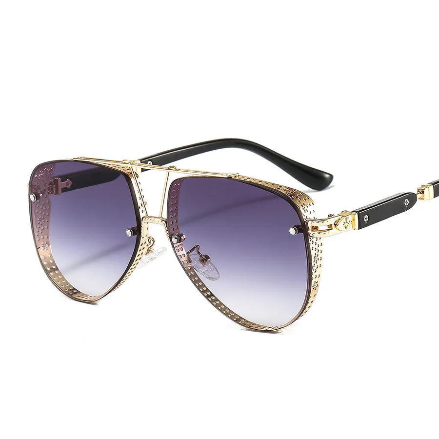 men's fashion solid color pc round frame full frame sunglasses