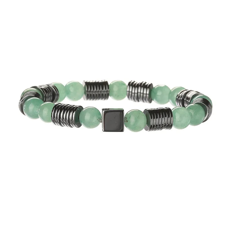 Geometric natural stone black gallstone Bracelets In Bulk