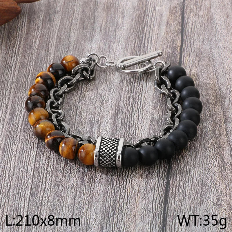 Casual Simple Style Streetwear Round 304 Stainless Steel Bracelets In Bulk
